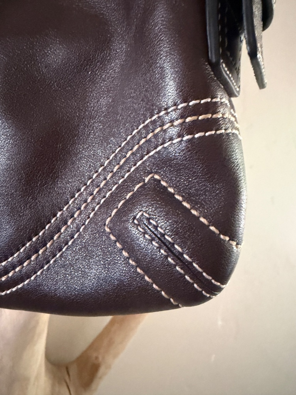 Vintage Coach Soho Buckle Flap Leather Shoulder Bag Chocolate Brown Y2K - Picture 5 of 12